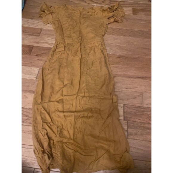 Mini Chica women's Vintage-Style Mustard Button-Down Tie-Front dress size XS - Picture 9 of 9